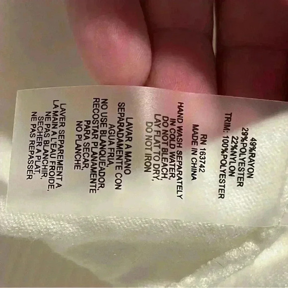 Sioni Milano White Knit Sweater With Sheer Sleeves- Sz. M Office Casual - Picture 7 of 7